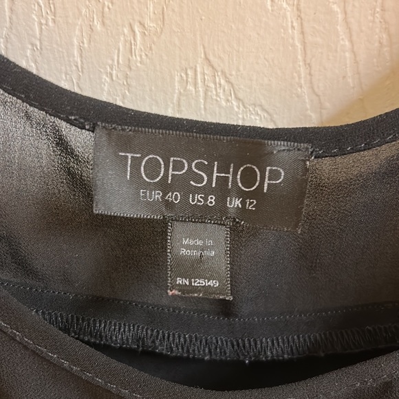 Topshop Black Mesh Crop Top - Picture 2 of 4